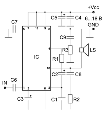 Рисунок 1. Cхема электрическая принципиальная.