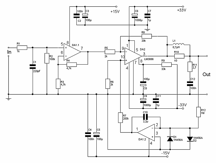 Lm3886 схема усилителя